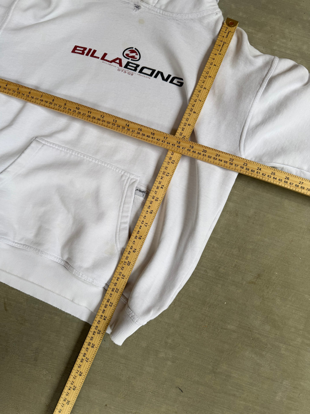 2000s distressed billabong triple hit hoodie - M
