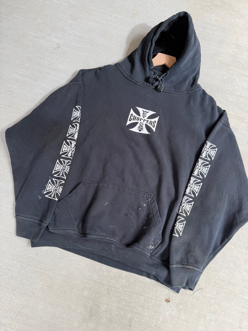 2000s West Coast Choppers Iron cross hoodie - M
