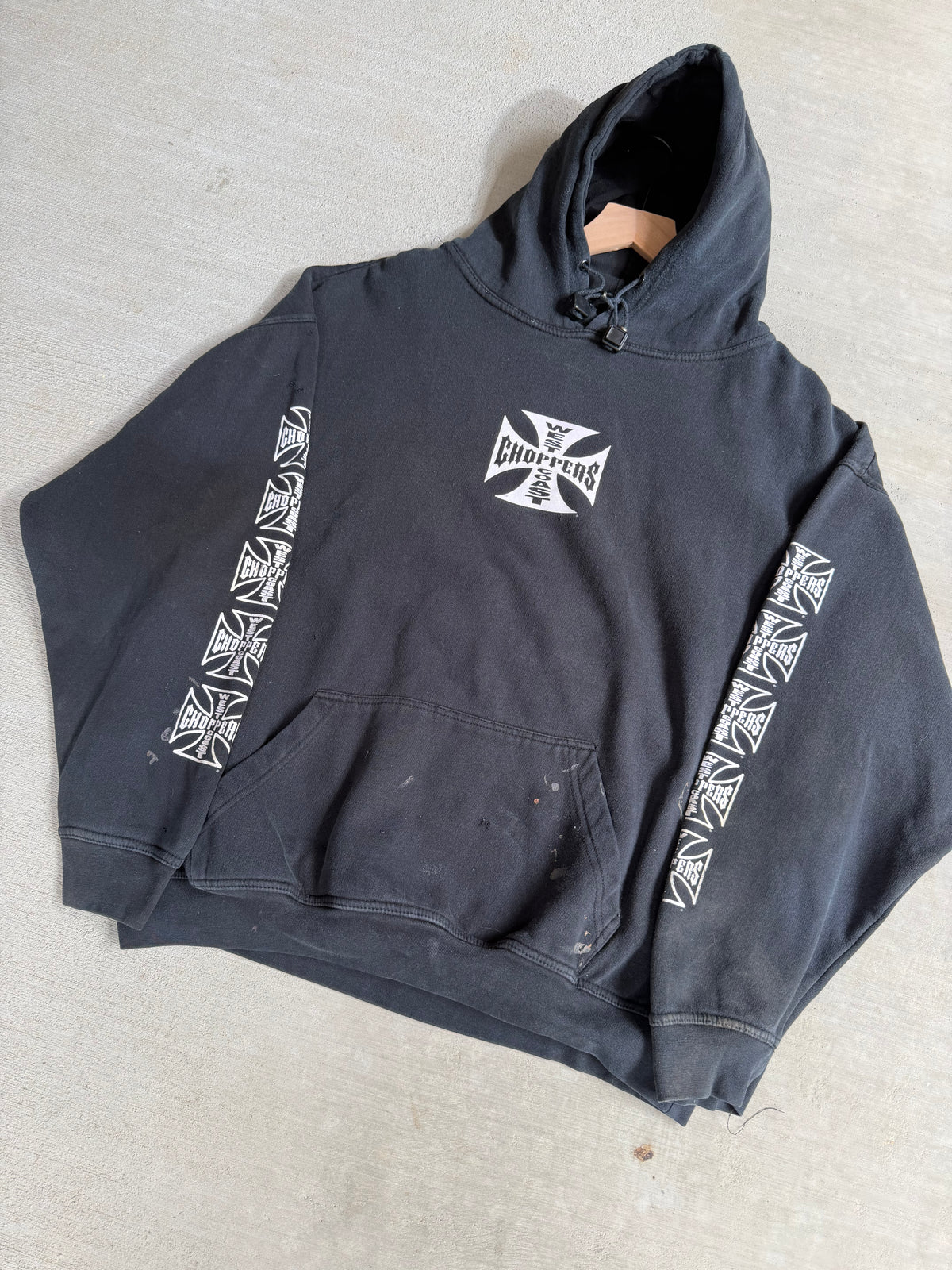 2000s West Coast Choppers Iron cross hoodie - M
