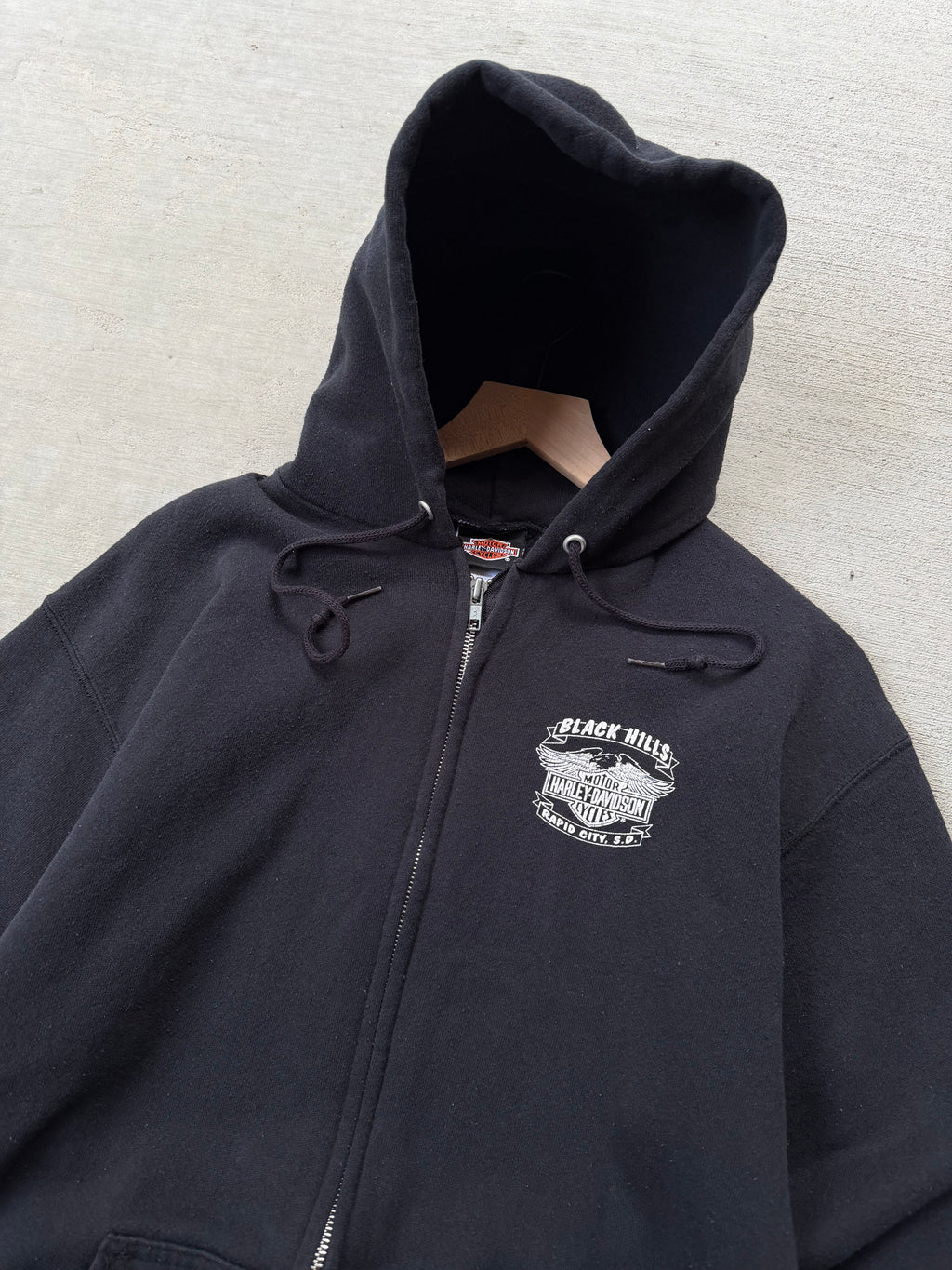 90s Harley Davison sturgis zip up hoodie - L