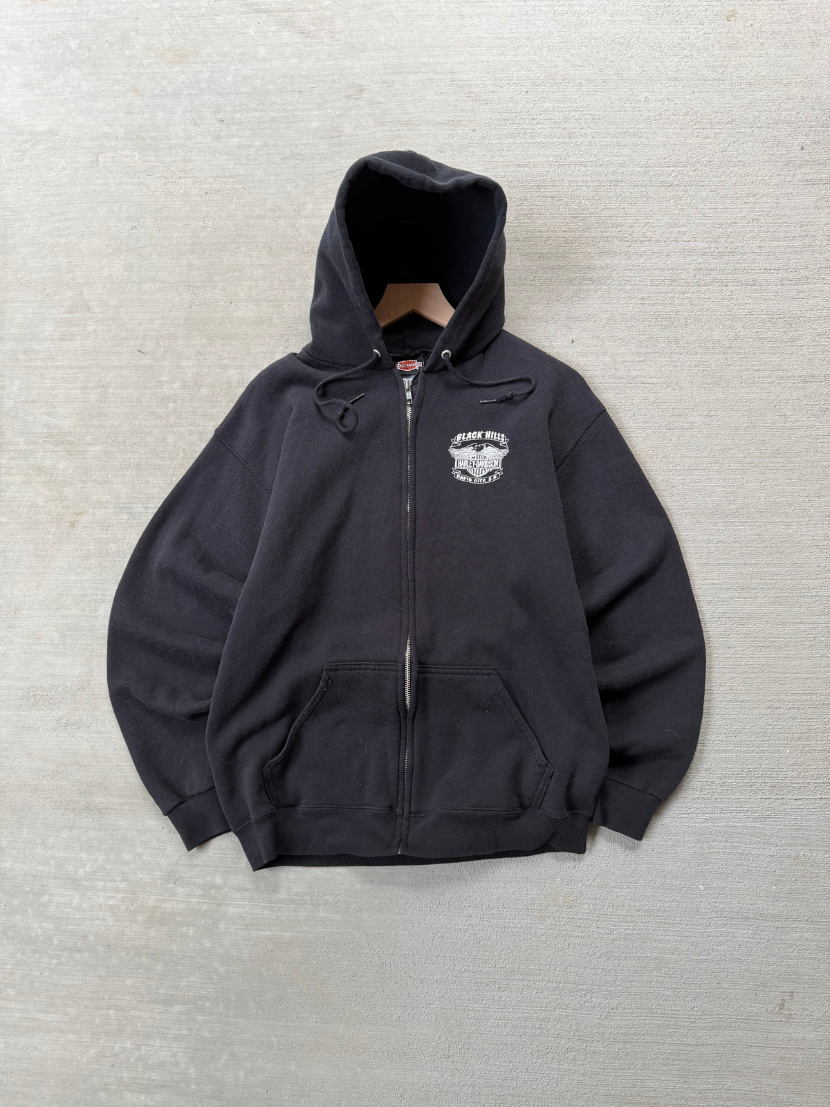 90s Harley Davison sturgis zip up hoodie - L