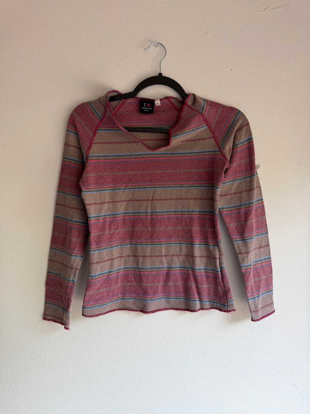 2000s striped long sleeve - L