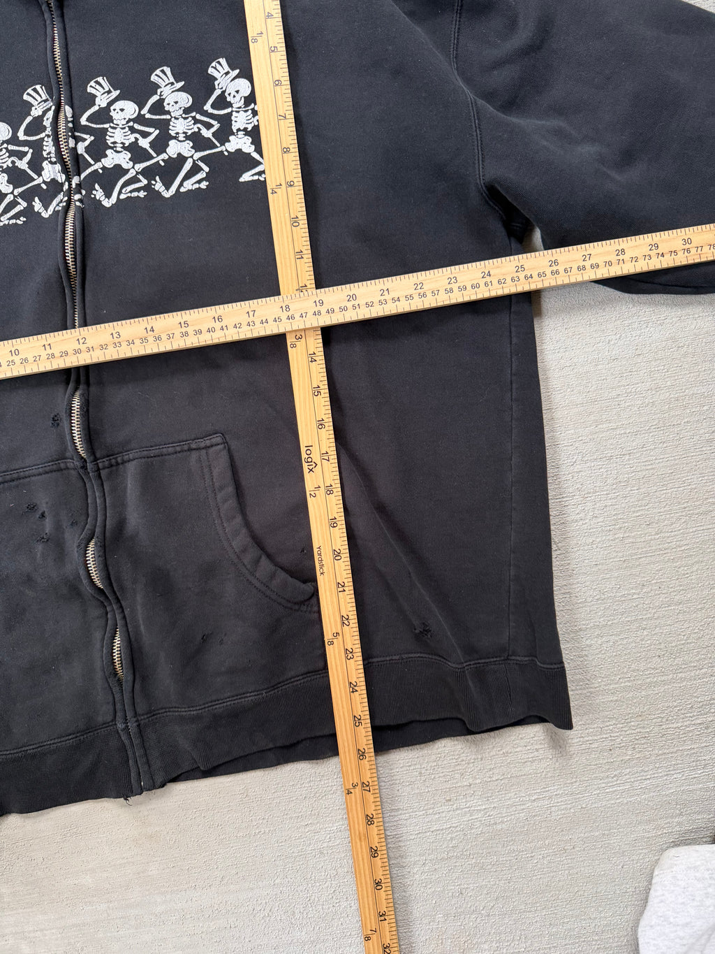 2000s Grateful Dead skeleton zip up hoodie - XL