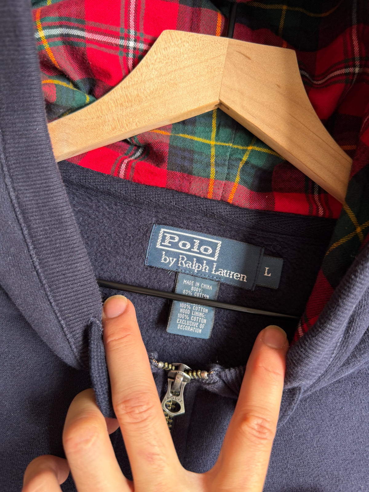2000s Big Pony Polo Ralph Lauren plaid zip up jacket - L