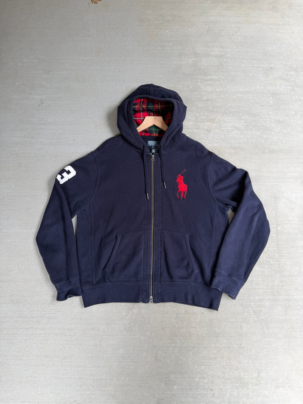 2000s Big Pony Polo Ralph Lauren plaid zip up jacket - L
