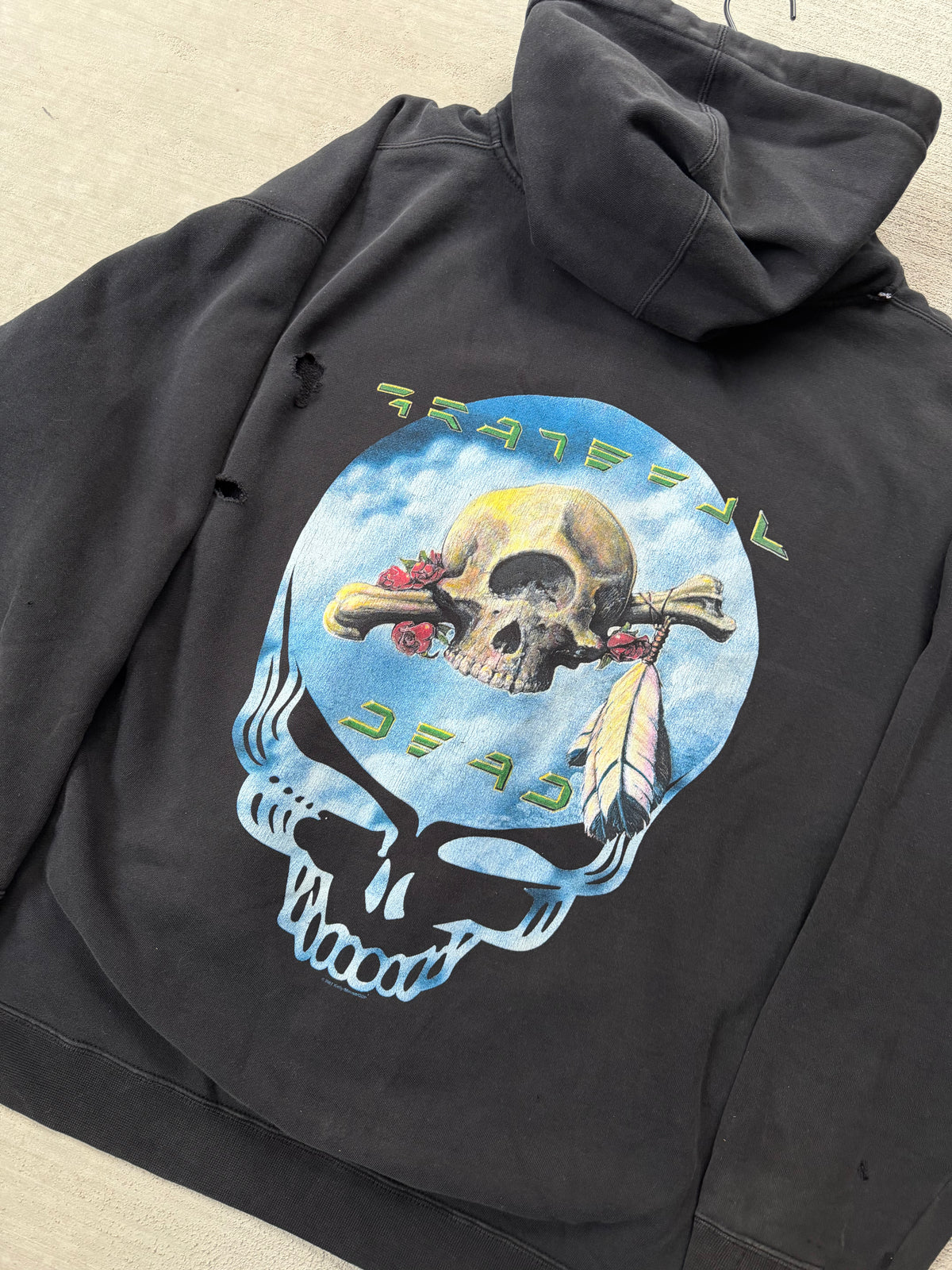2000s Grateful Dead skeleton zip up hoodie - XL