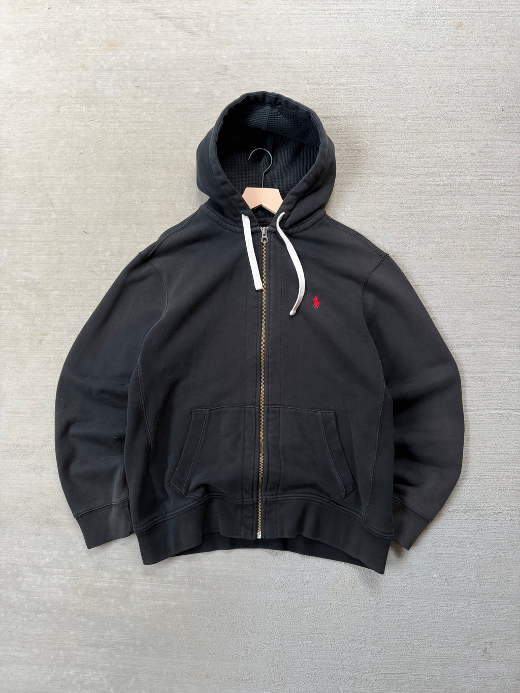 2000s faded black Polo zip up - XL