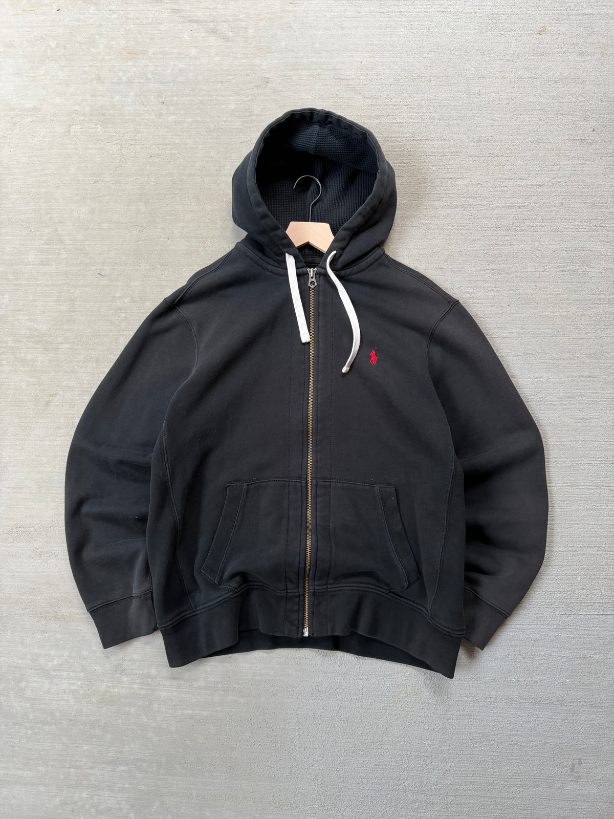 2000s faded black Polo zip up - XL