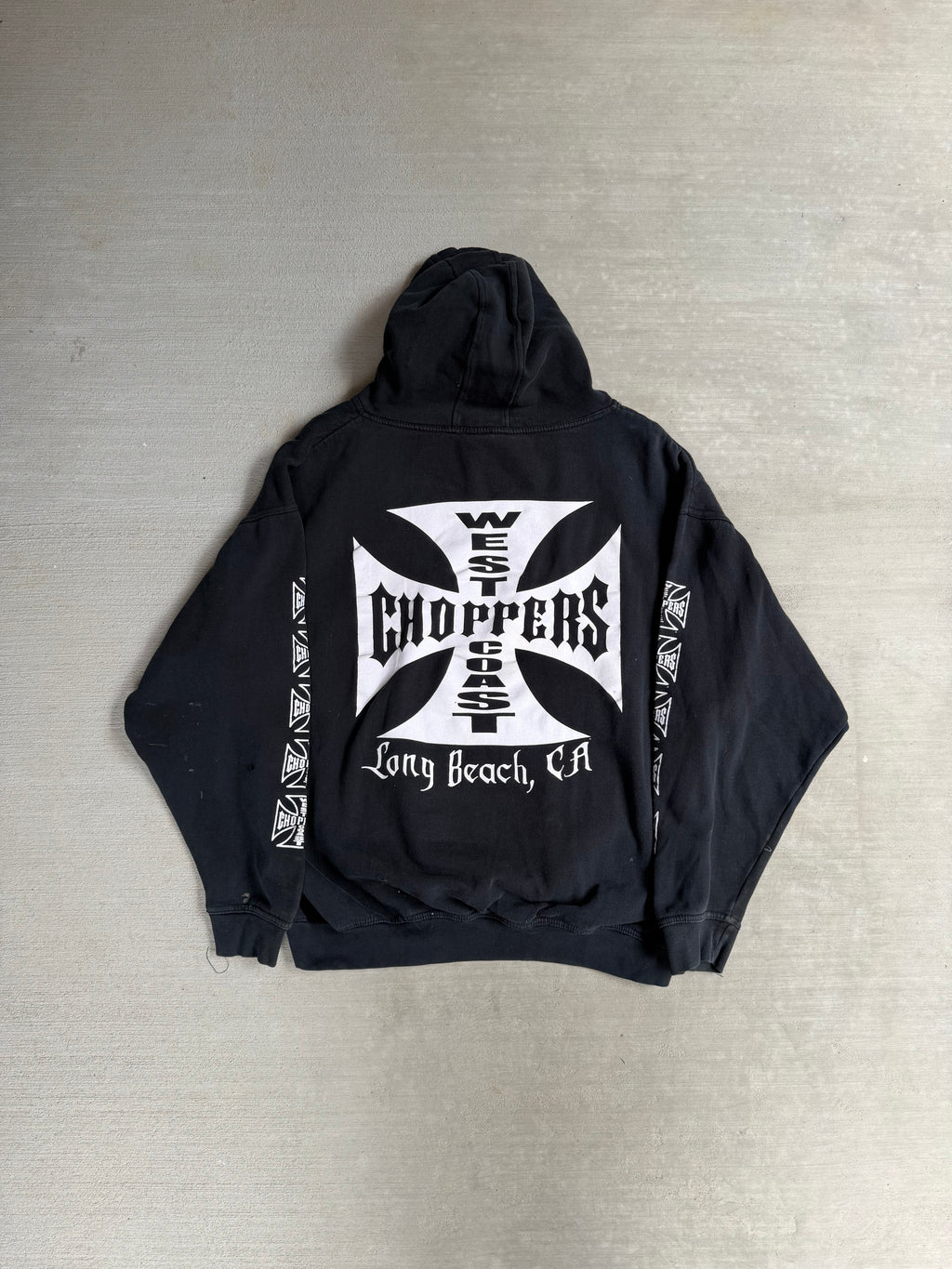 2000s West Coast Choppers Iron cross hoodie - M