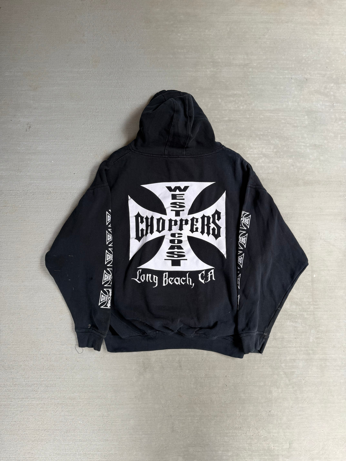 2000s West Coast Choppers Iron cross hoodie - M