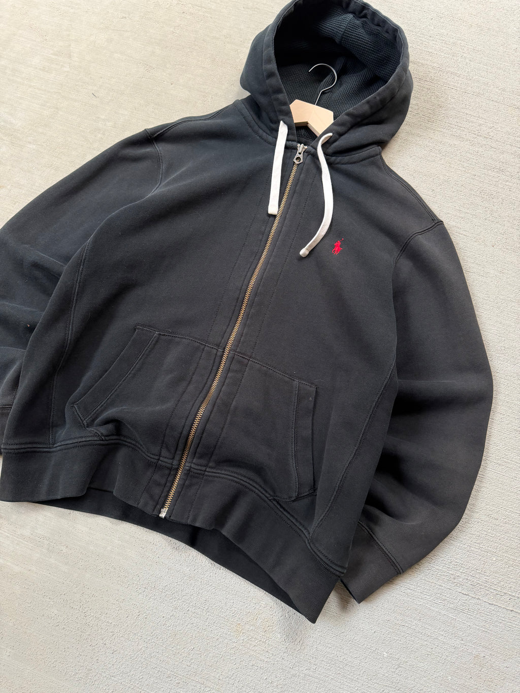 2000s faded black Polo zip up - XL