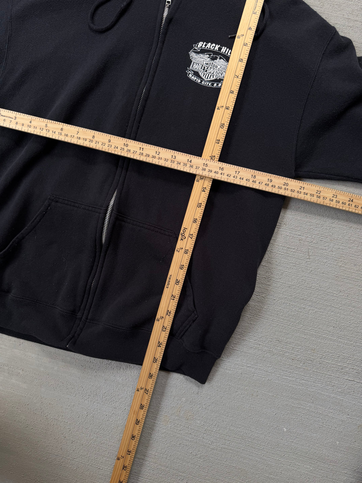 90s Harley Davison sturgis zip up hoodie - L