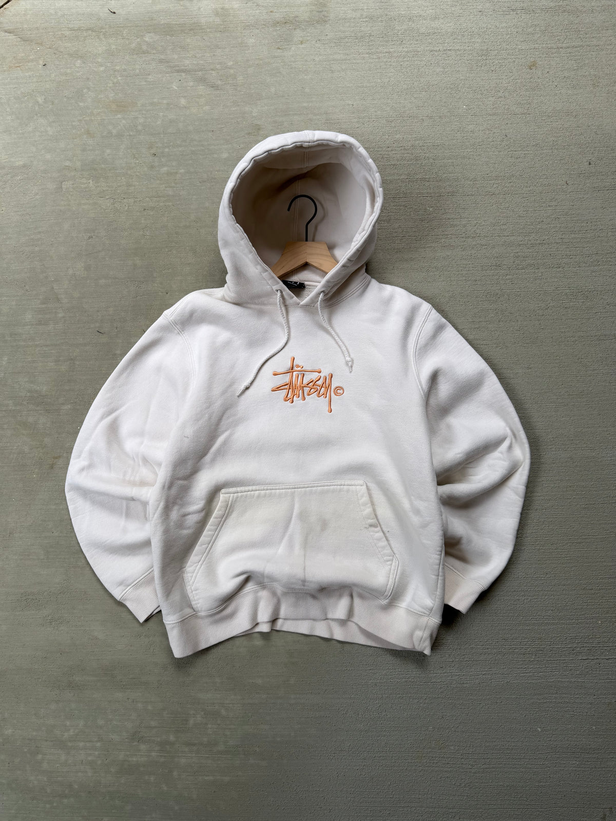 2000s stussy center logo hoodie - S