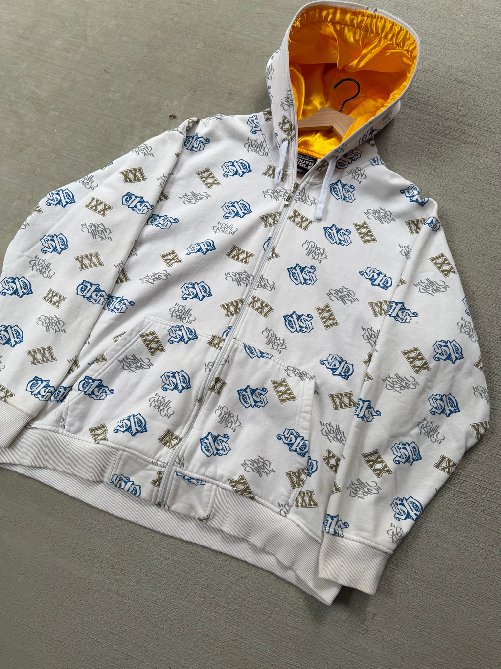 2000s Southpole AOP full zip stain hood hoodie - xxl