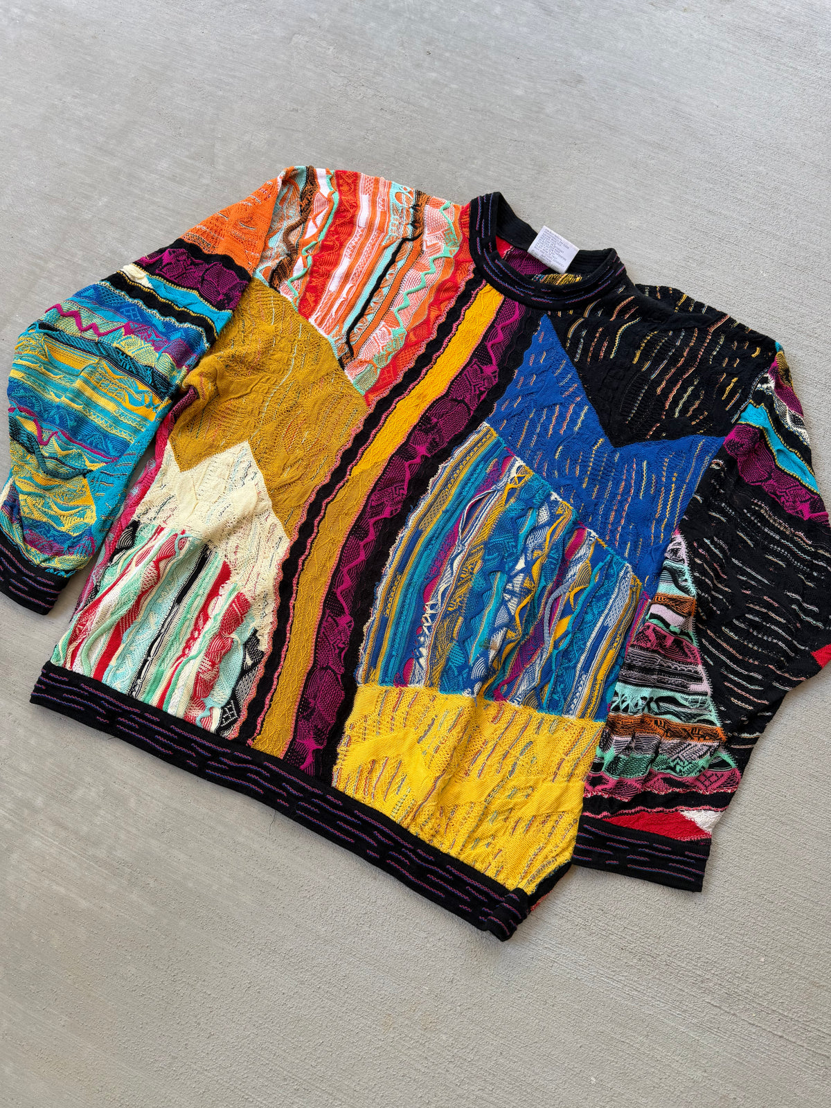 Vintage Coogi Multicolor 3D knit sweater - XL