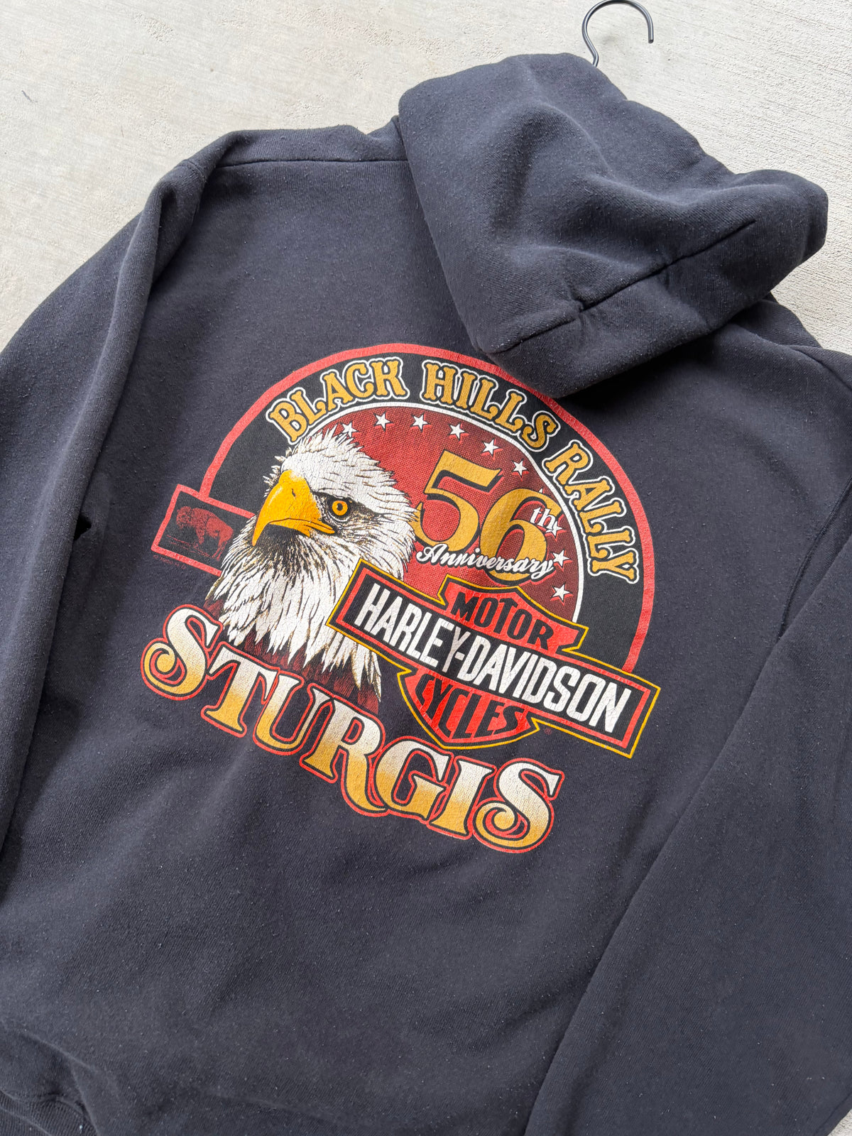 90s Harley Davison sturgis zip up hoodie - L