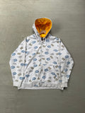 2000s Southpole AOP full zip stain hood hoodie - xxl