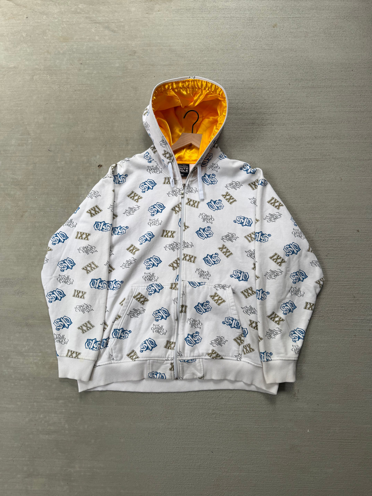 2000s Southpole AOP full zip stain hood hoodie - xxl