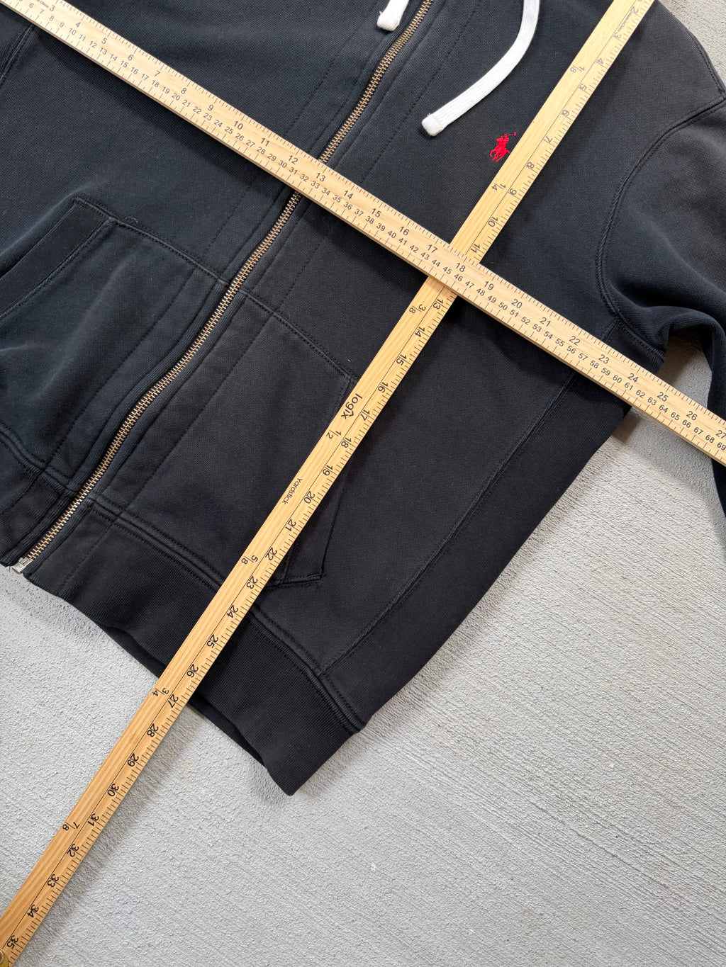2000s faded black Polo zip up - XL
