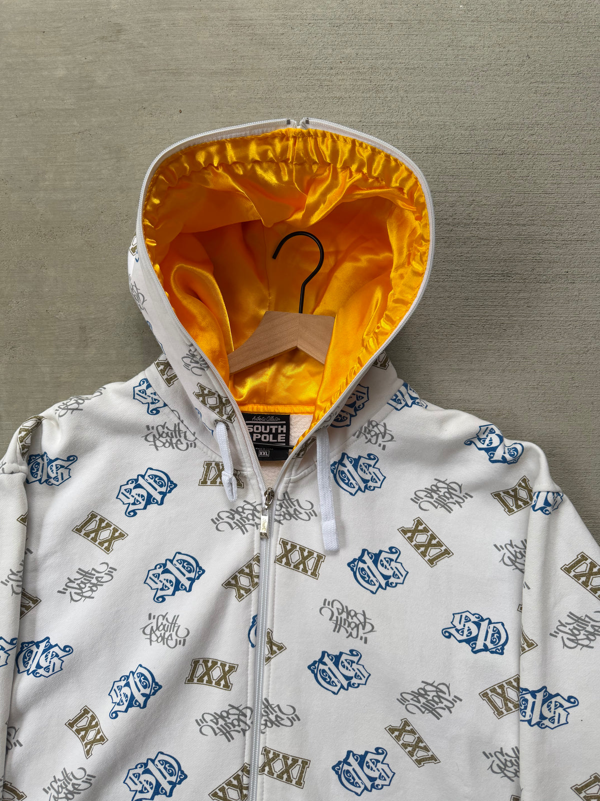 2000s Southpole AOP full zip stain hood hoodie - xxl