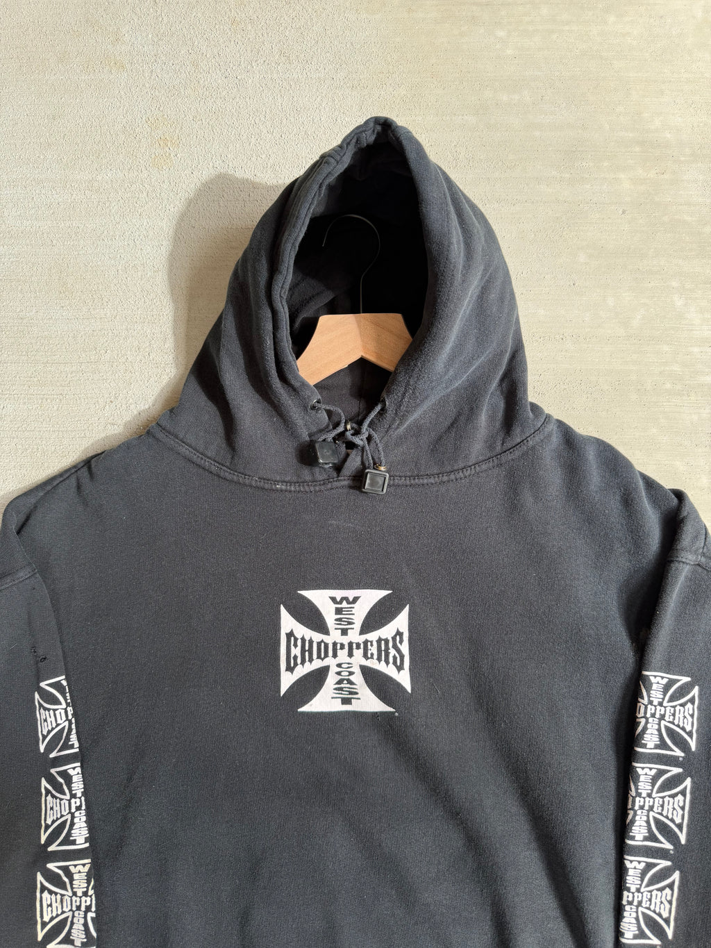 2000s West Coast Choppers Iron cross hoodie - M