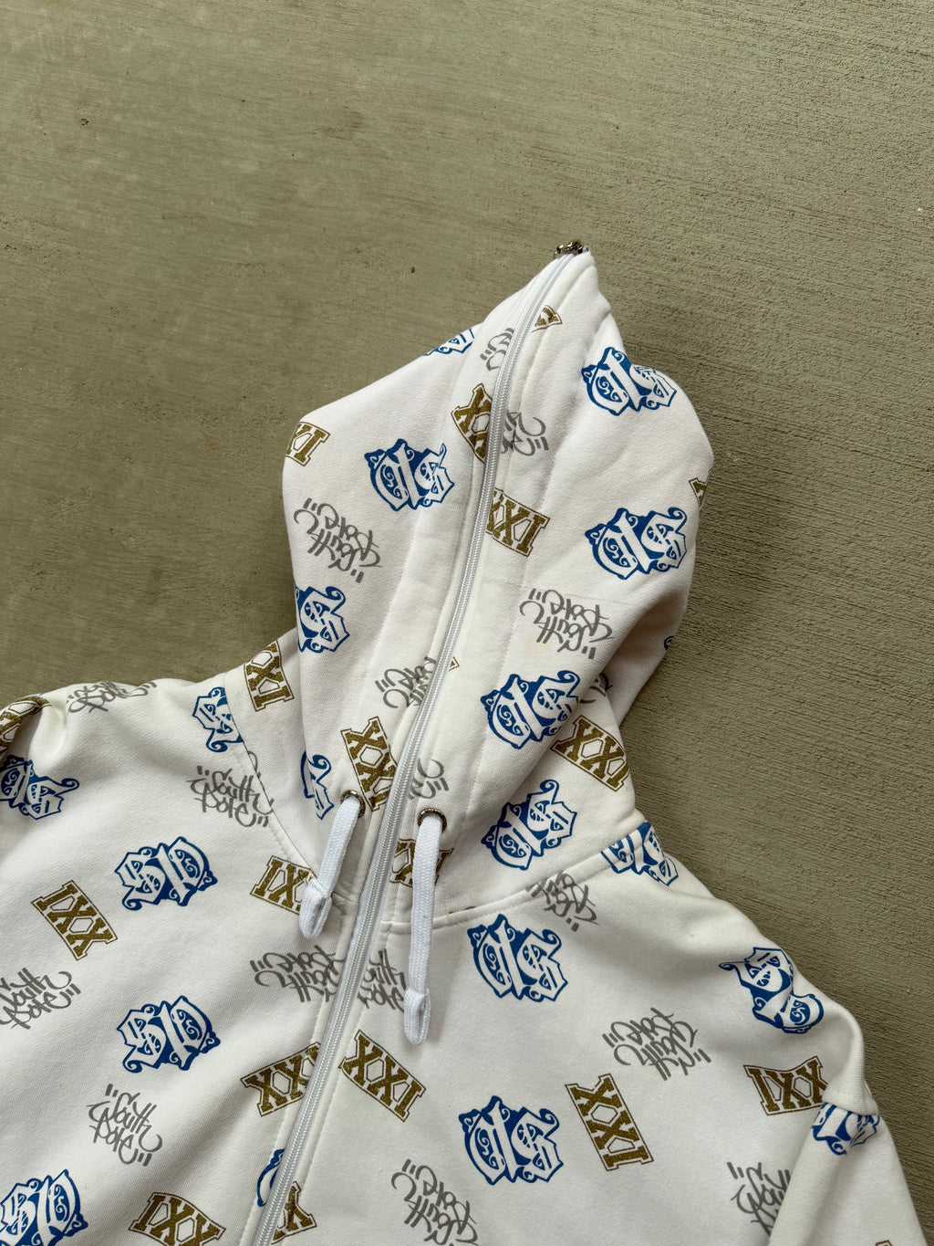 2000s Southpole AOP full zip stain hood hoodie - xxl