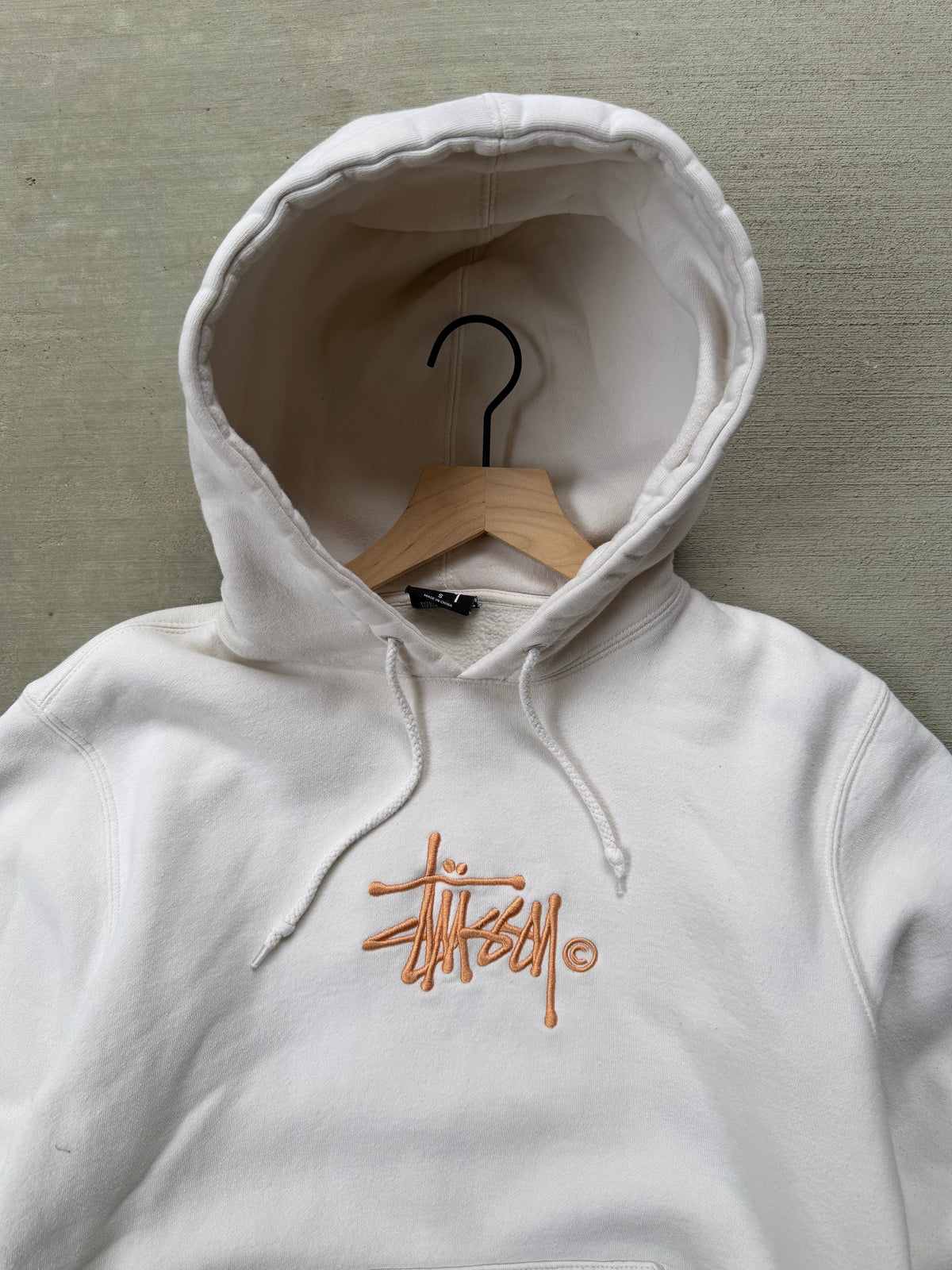 2000s stussy center logo hoodie - S