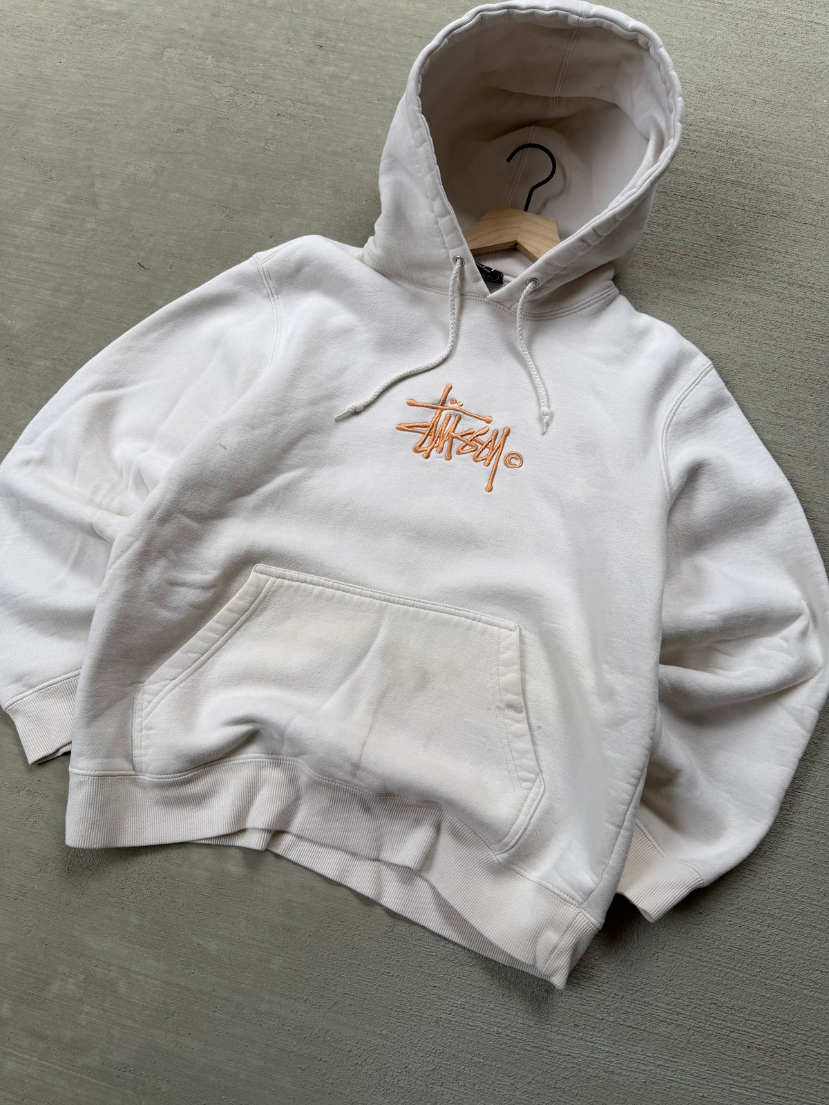 2000s stussy center logo hoodie - S