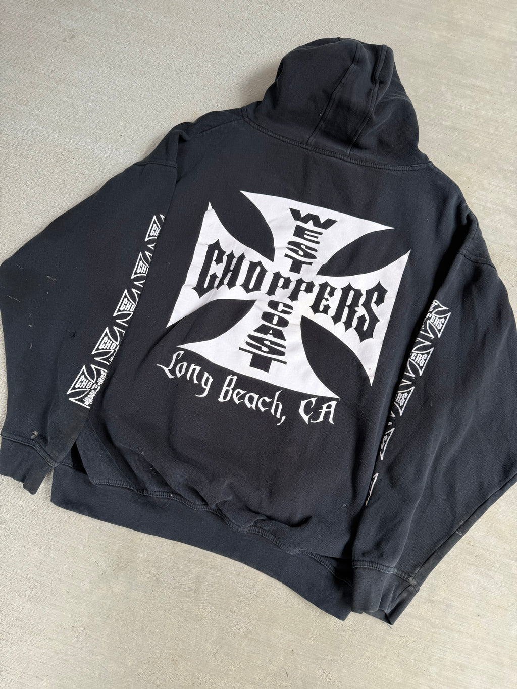 2000s West Coast Choppers Iron cross hoodie - M