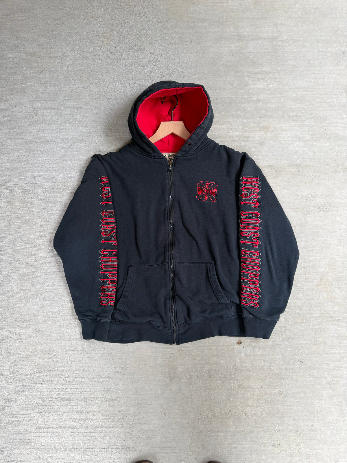 2000s west coast choppers thermal zip up - S