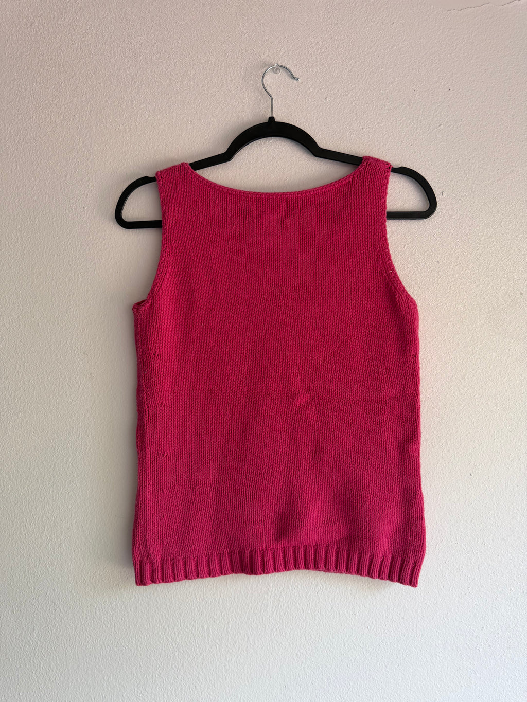 vintage knitted sunflower tank top - M