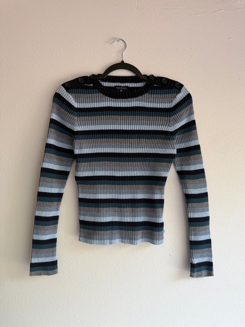 2000s Nautica striped long sleeve top - L