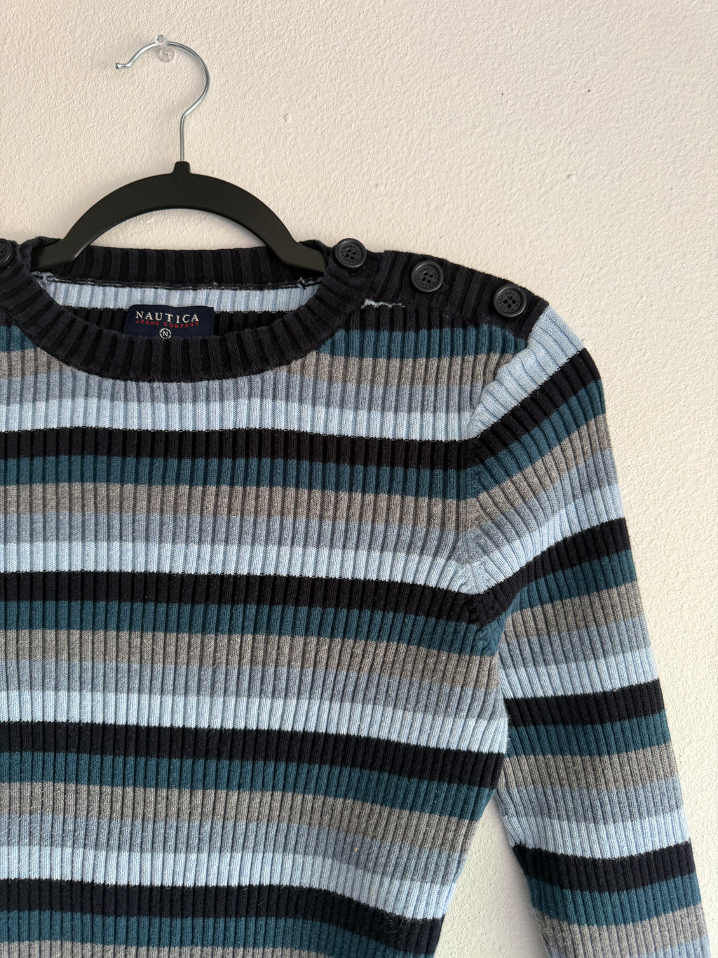2000s Nautica striped long sleeve top - L
