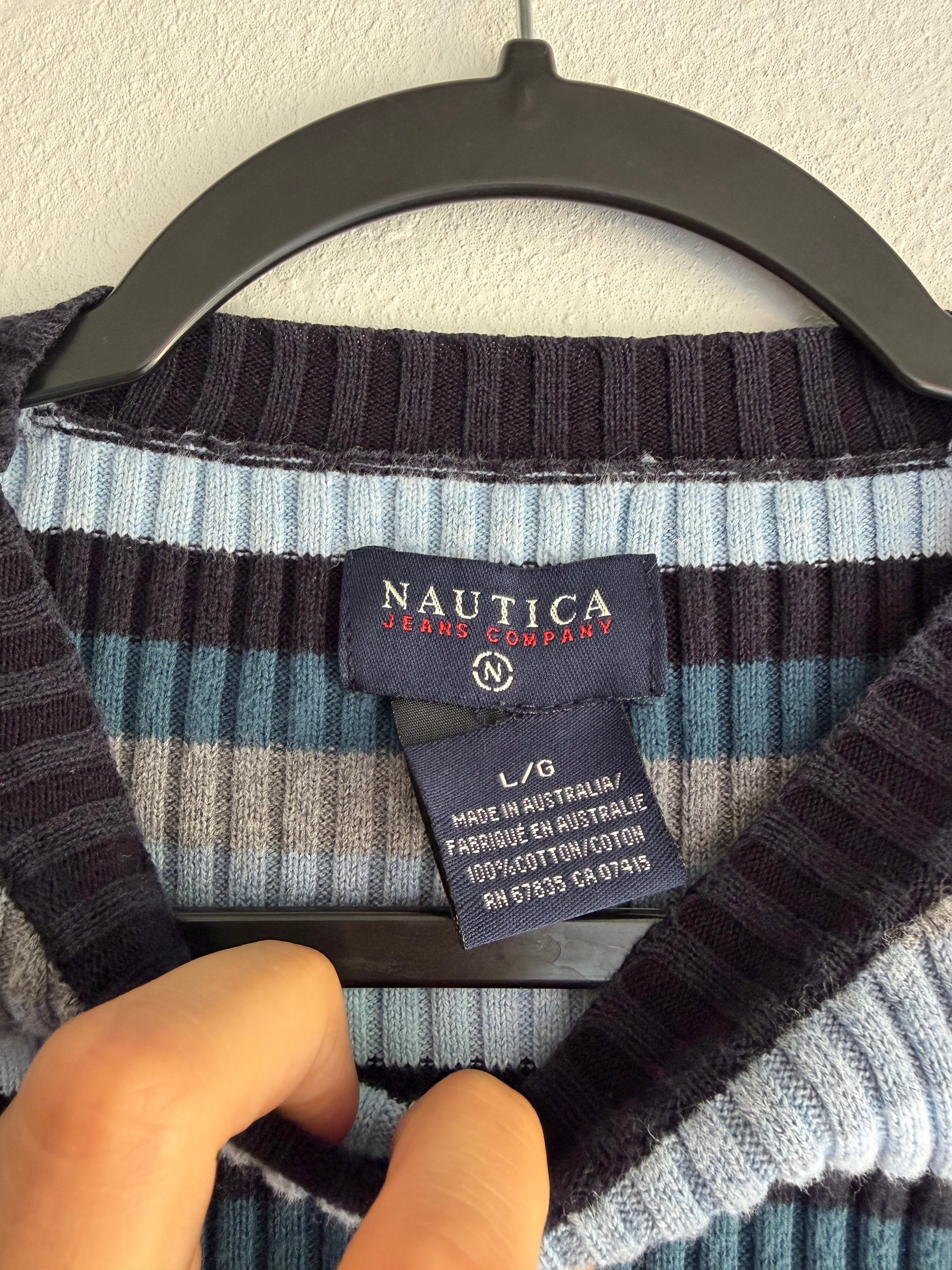 2000s Nautica striped long sleeve top - L