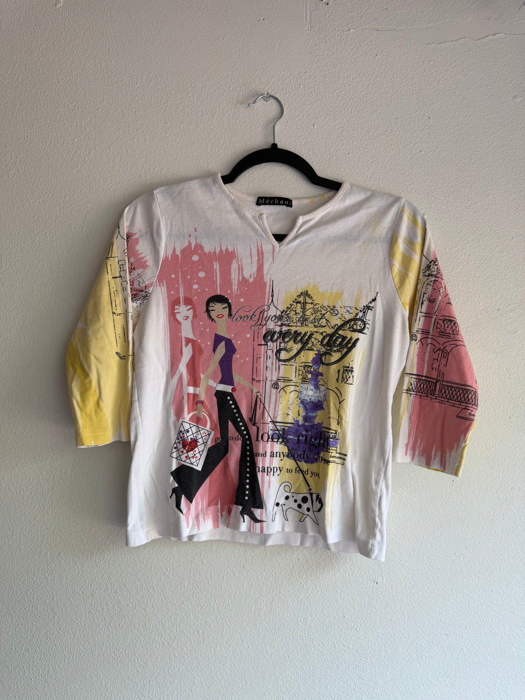 vintage love your every day 3/4 long sleeve top - M