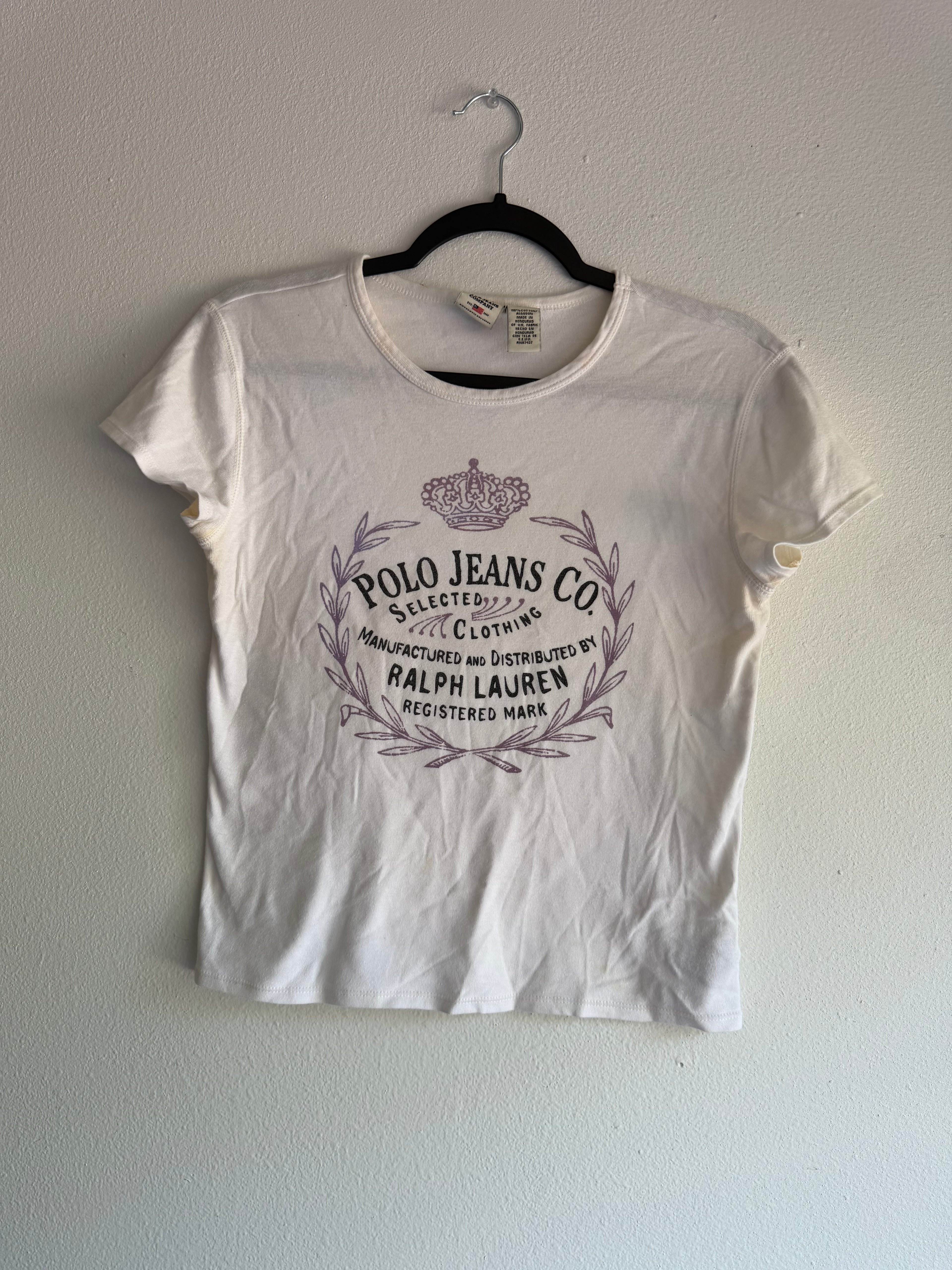 2000s ralph lauren polo jeans co baby tee - M