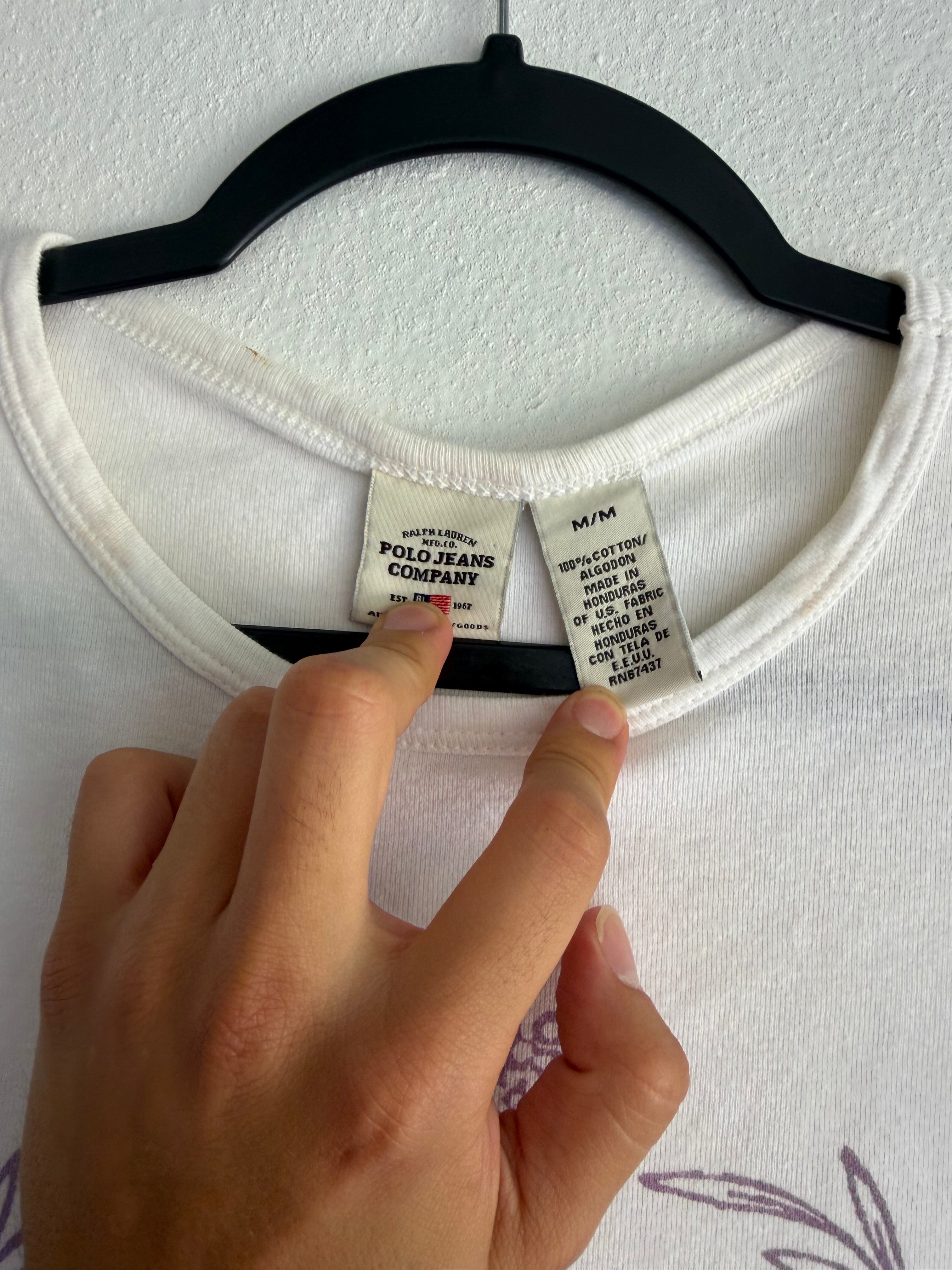 2000s ralph lauren polo jeans co baby tee - M