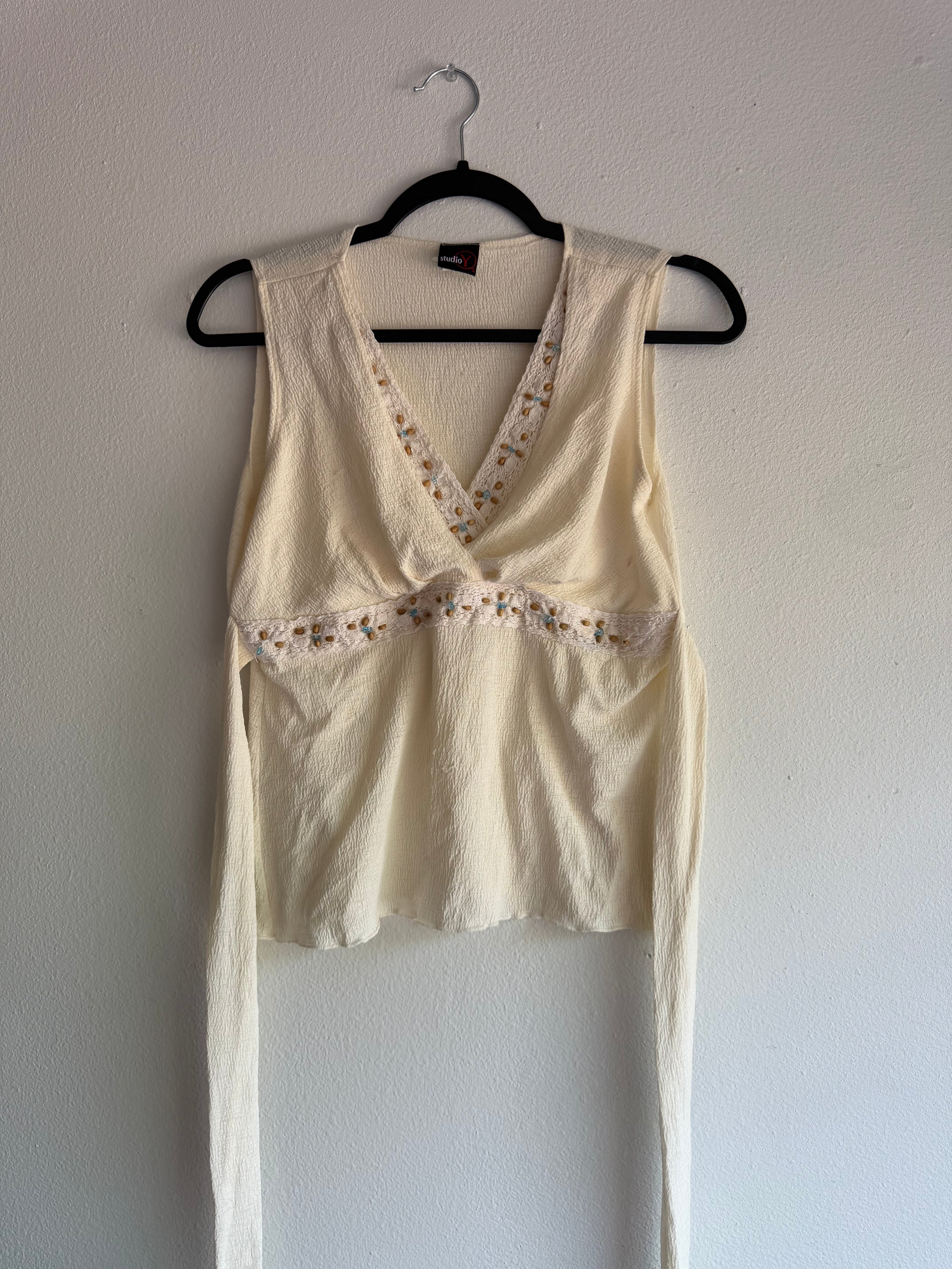 2000s Empire waist baby doll top - M