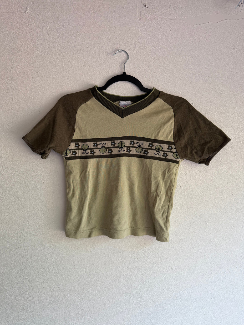 vintage green lady bug shirt - M/L