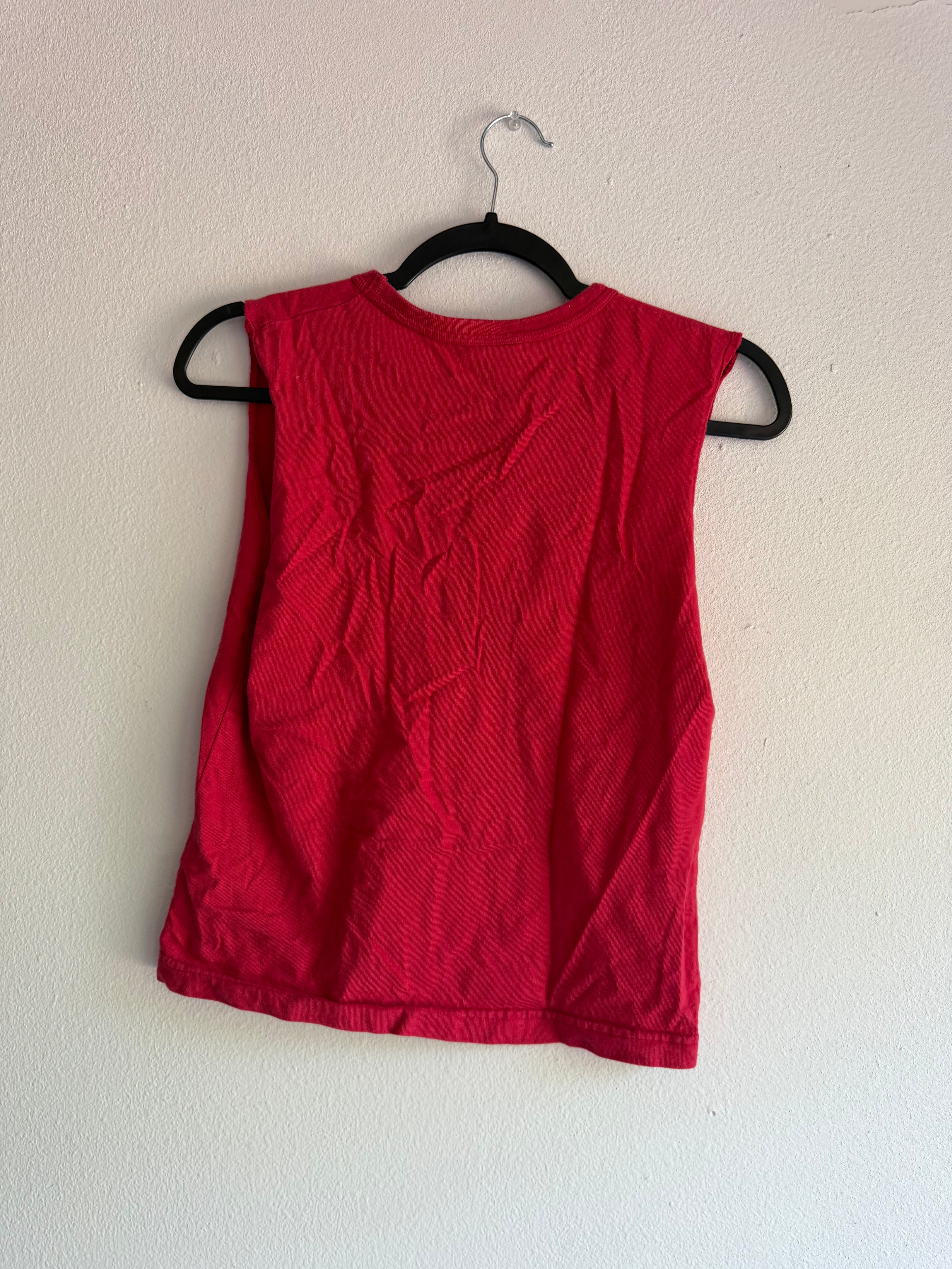 2000s Luckyville university v neck tank top shirt - S