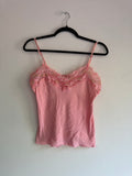 vintage pink lace cami tank top - M