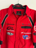 honda racing button up shirt