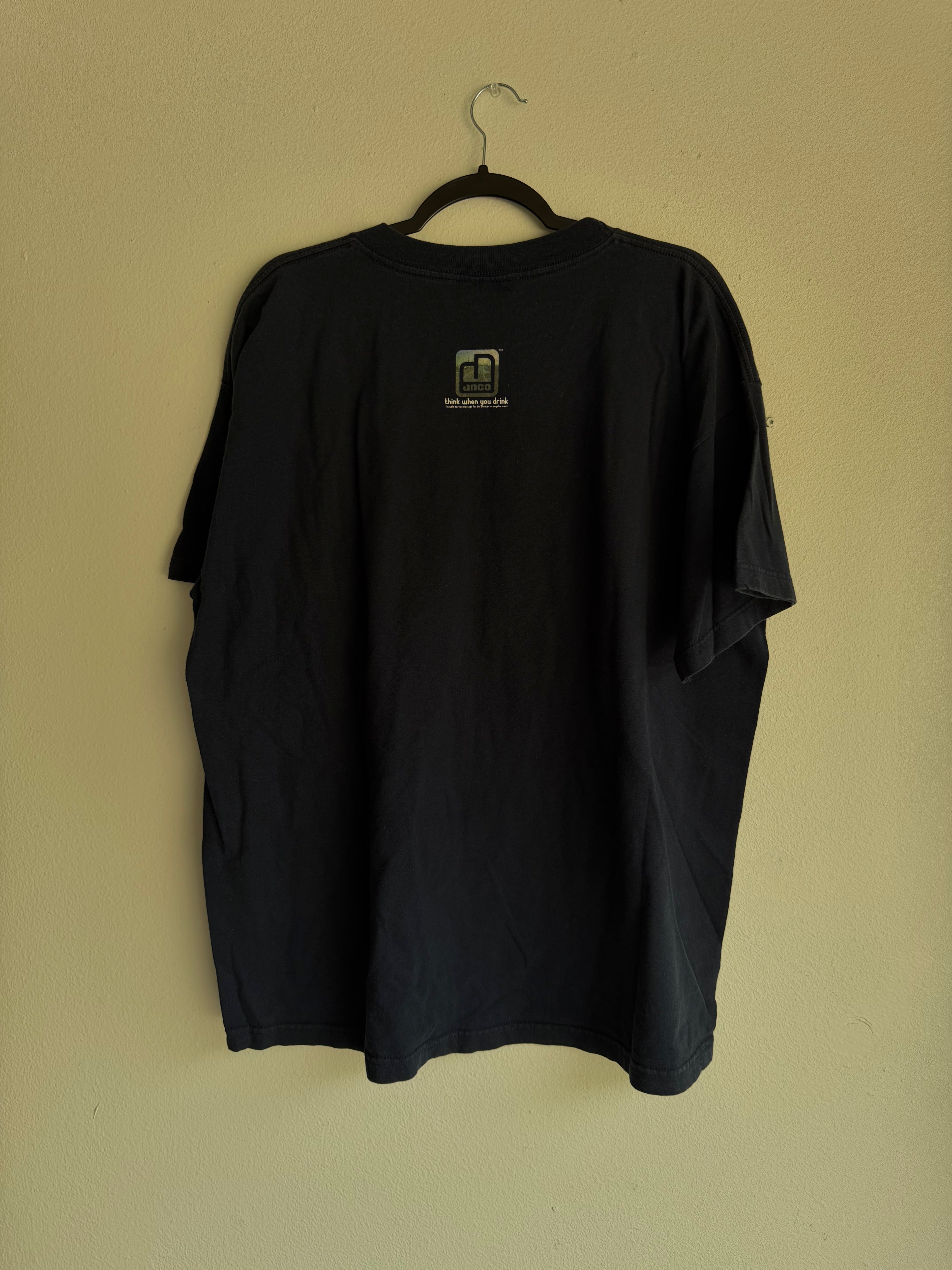 2000s JNCO drink responsibly tee