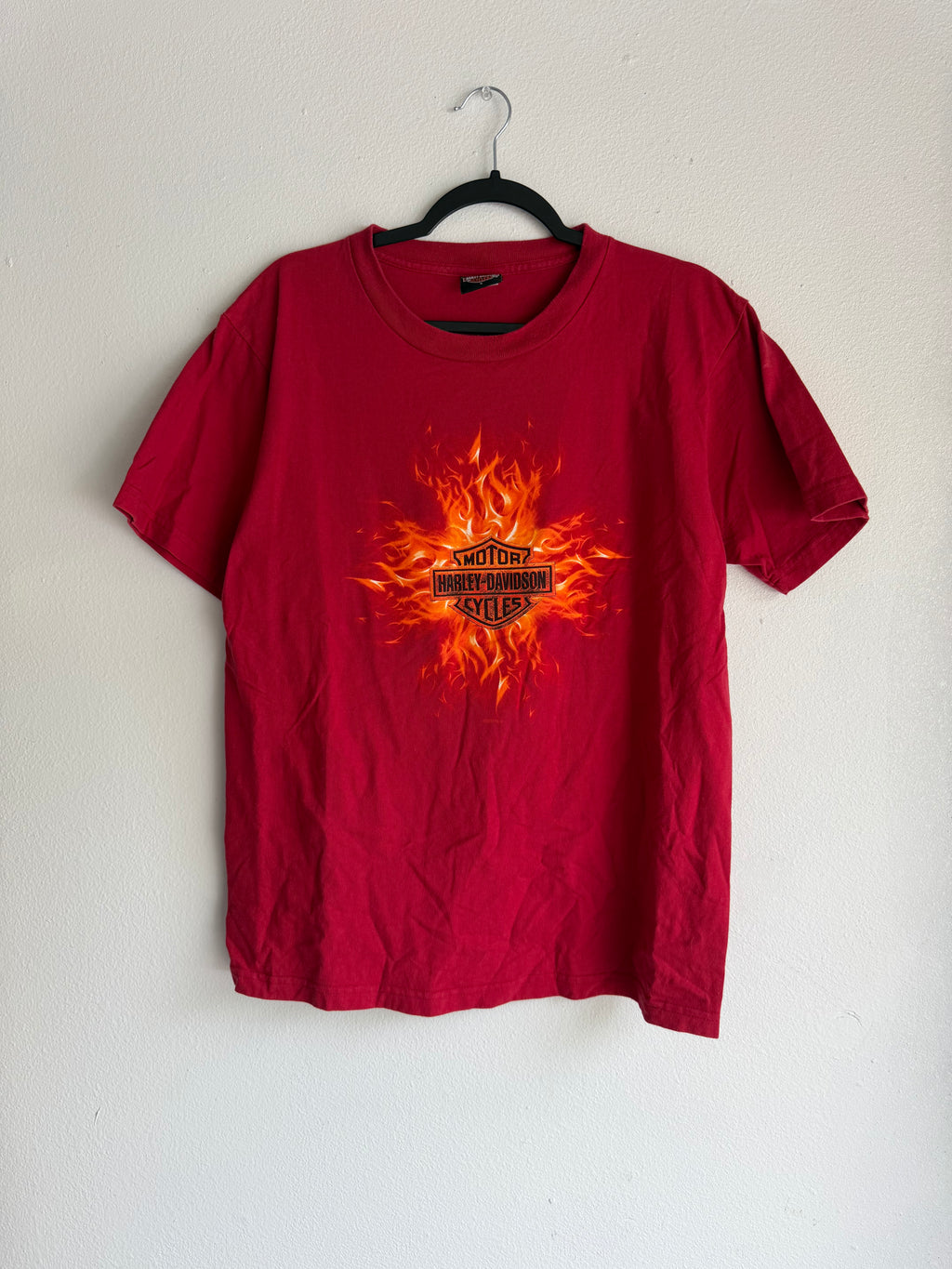 vintage harley davidson flame tee - L