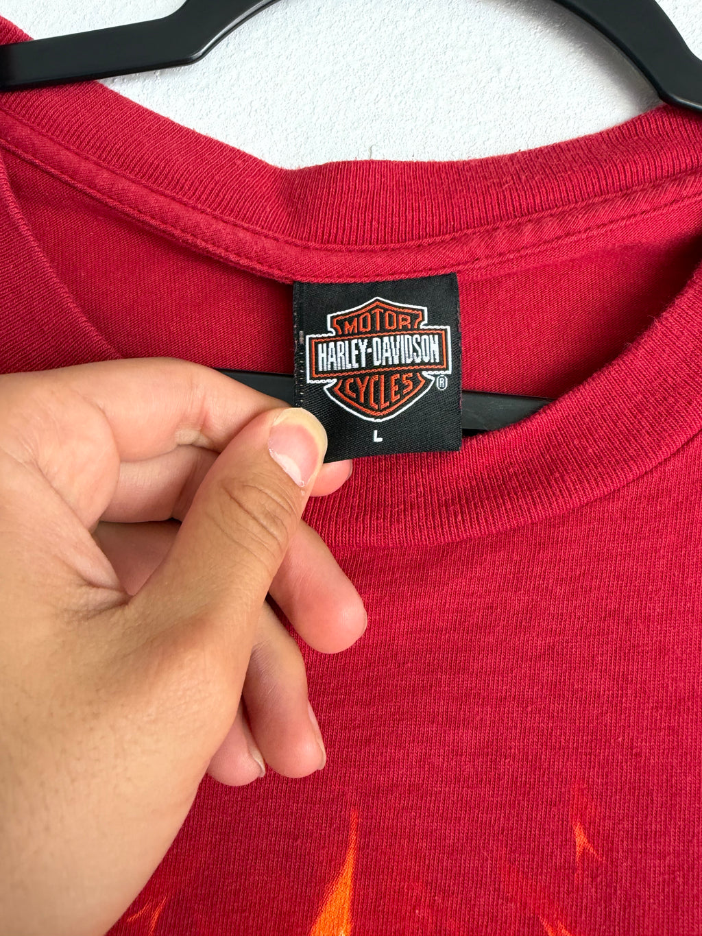 vintage harley davidson flame tee - L