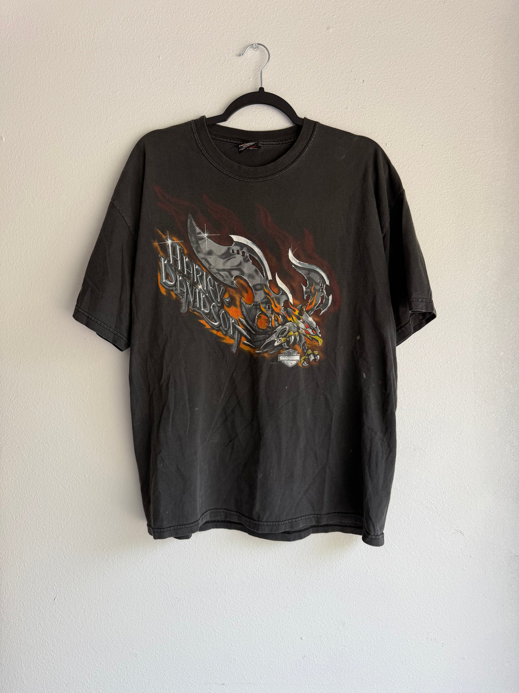 vintage harley davidson chrome eagle tee - XL