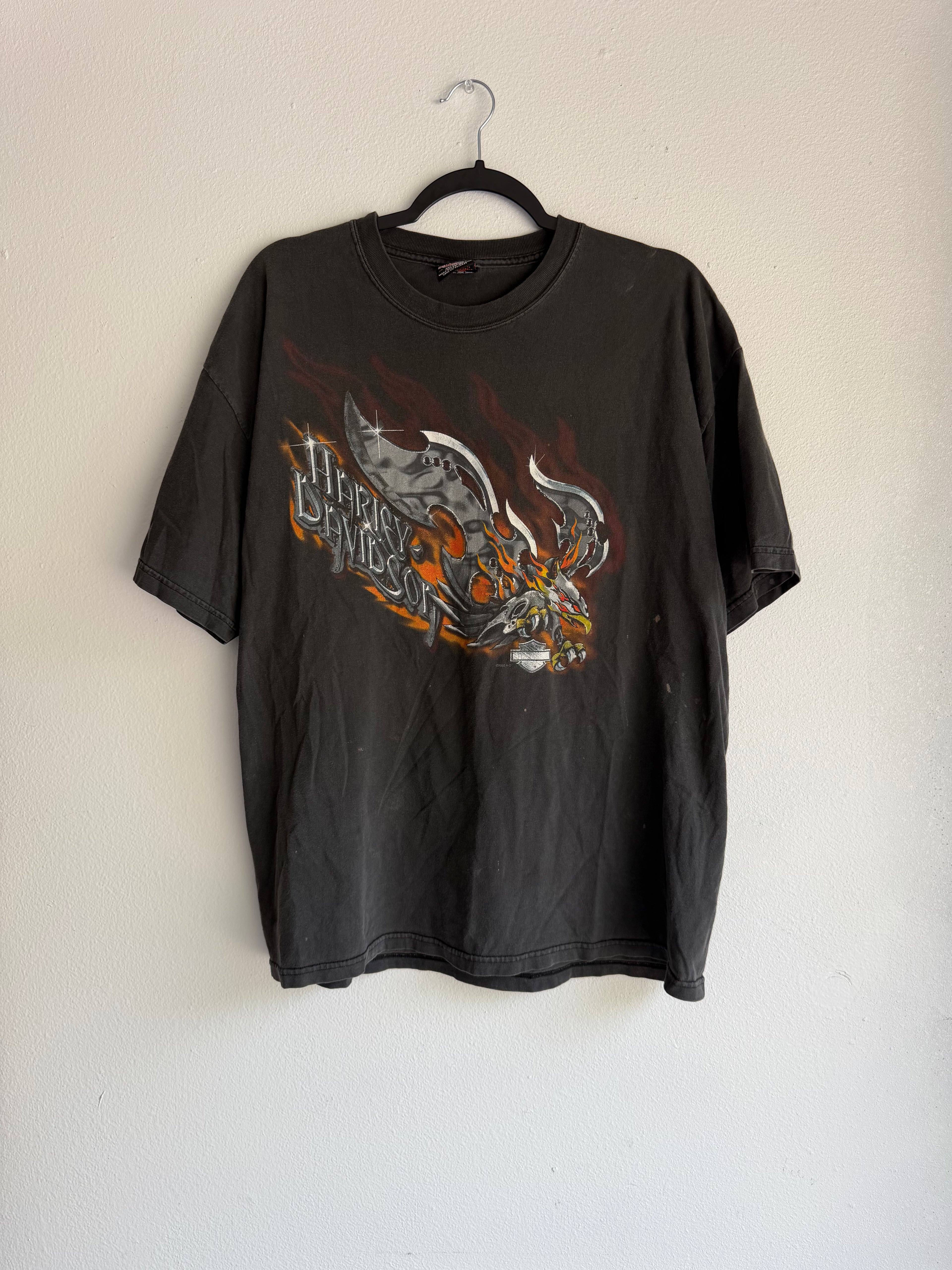 vintage harley davidson chrome eagle tee - XL