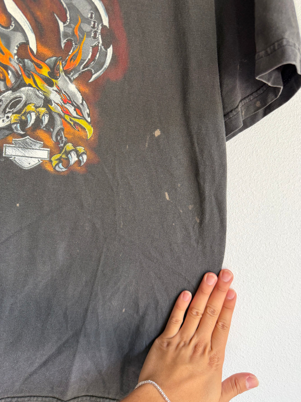 vintage harley davidson chrome eagle tee - XL
