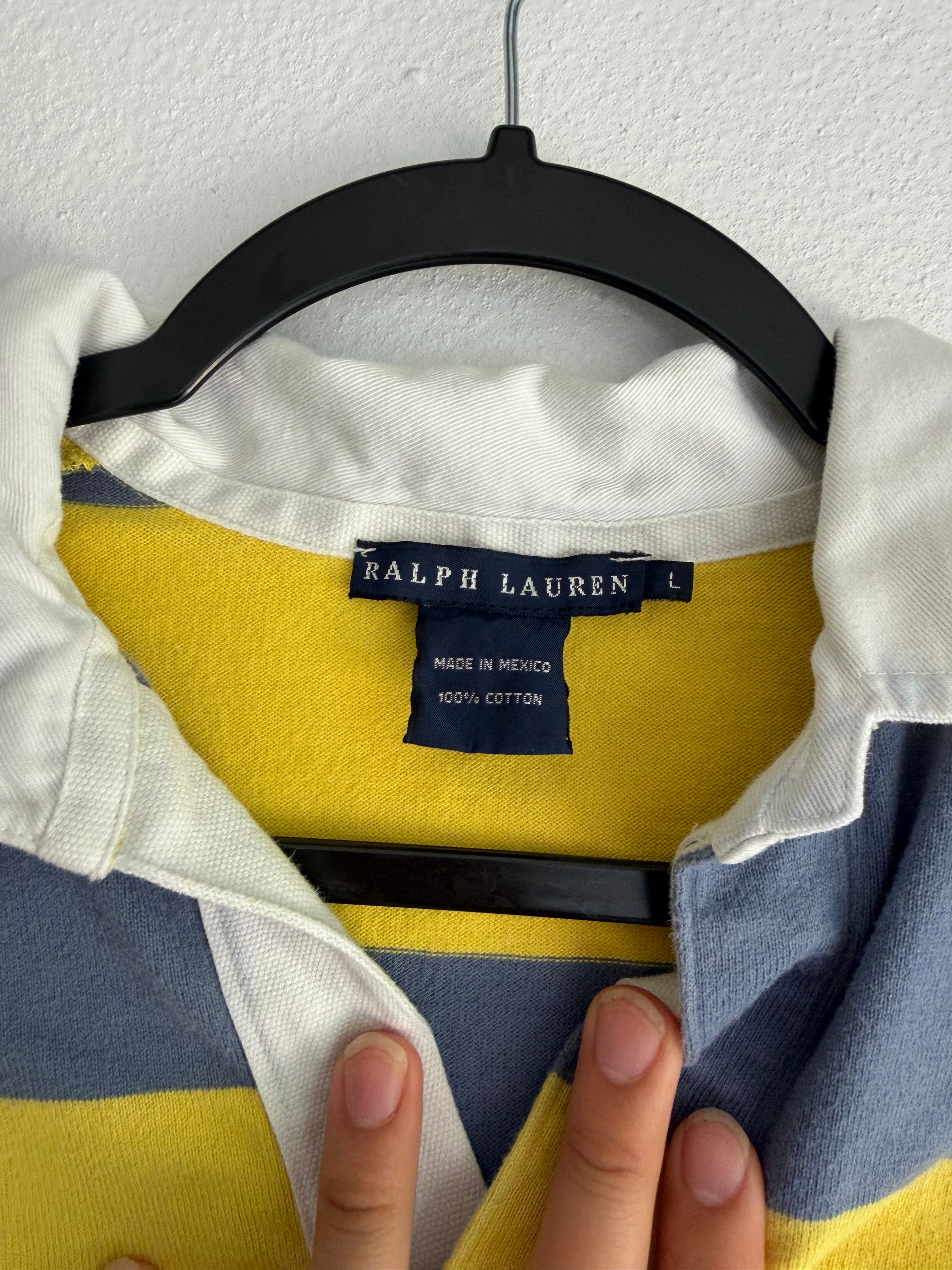vintage polo ralph lauren striped rugby shirt - L
