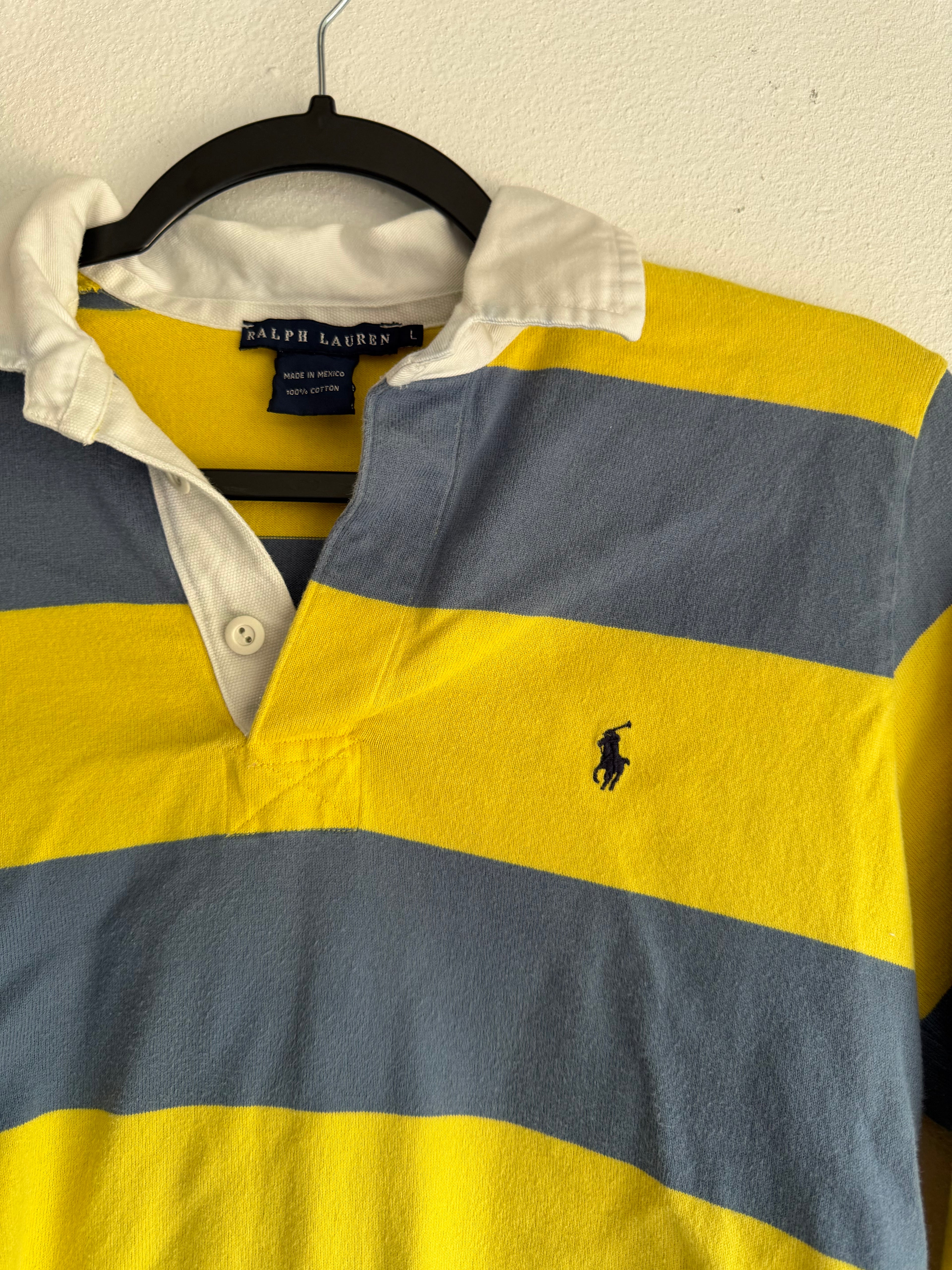 vintage polo ralph lauren striped rugby shirt - L
